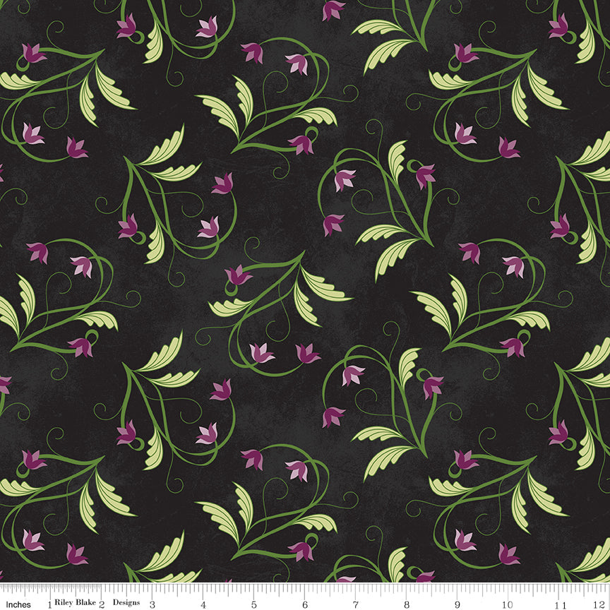 Amethyst & Ivy Medallions Black