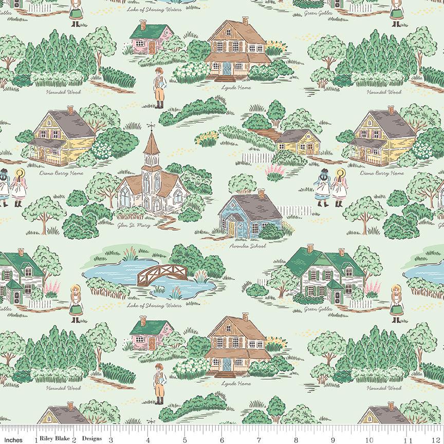 Anne with an E Main Mint Quilt Fabric