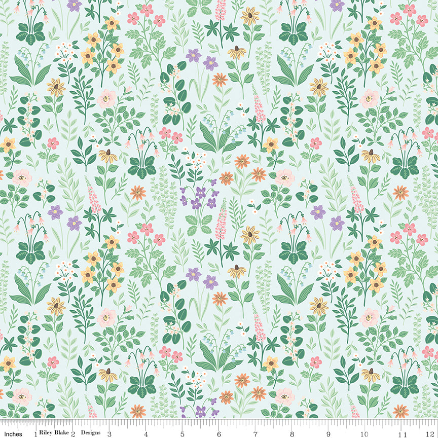 Anne with an E Meadow Blue Quilt Fabric