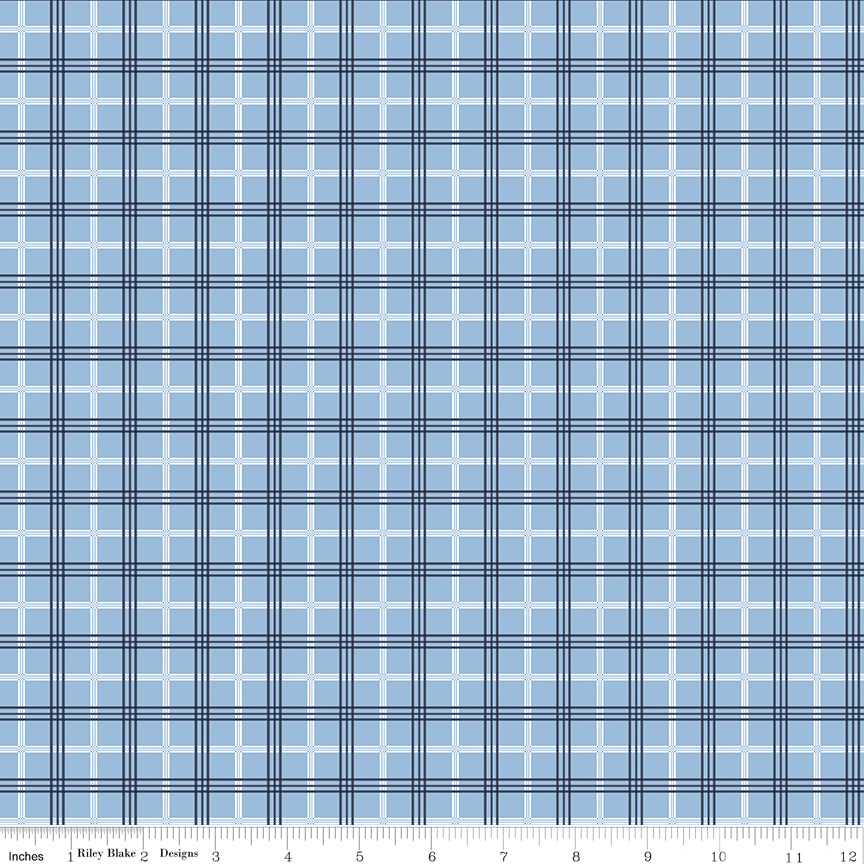 Hooray for the USA Plaid Blue Quilt Fabric