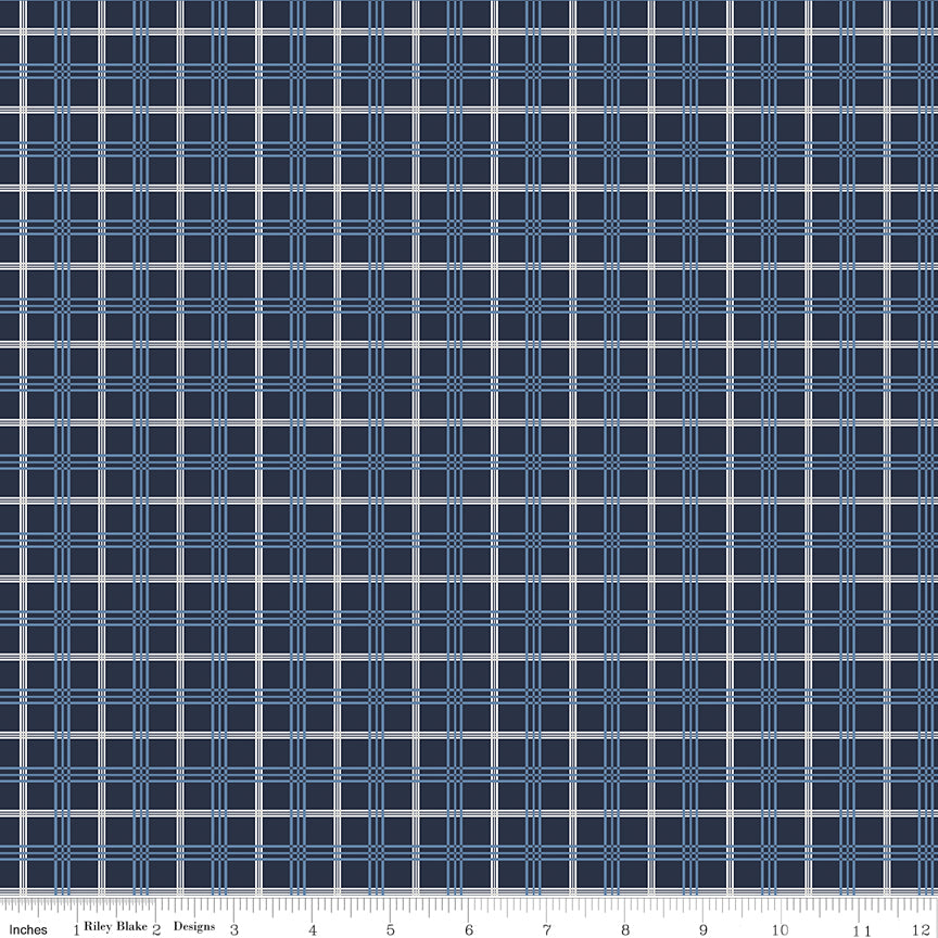 Hooray for the USA Plaid Navy Quilt Fabric
