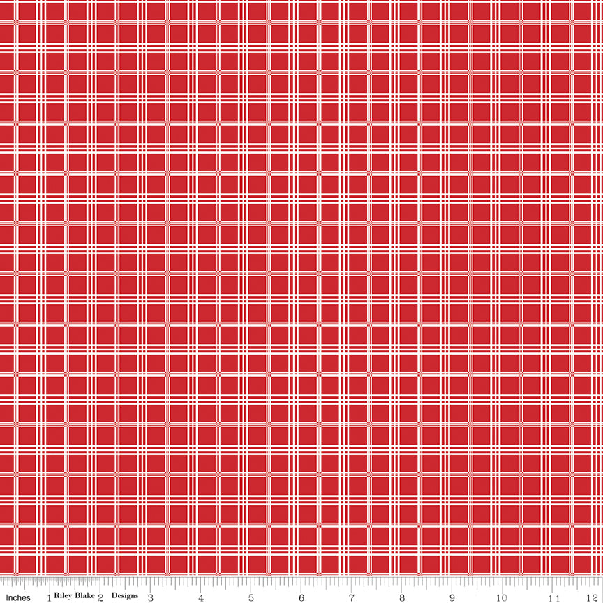 Hooray for the USA Plaid Red Quilt Fabric
