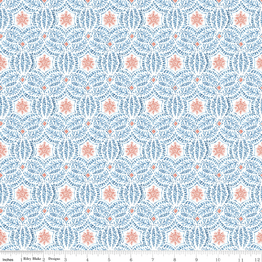 Sea Echoes Starfish Coral Quilt Fabric