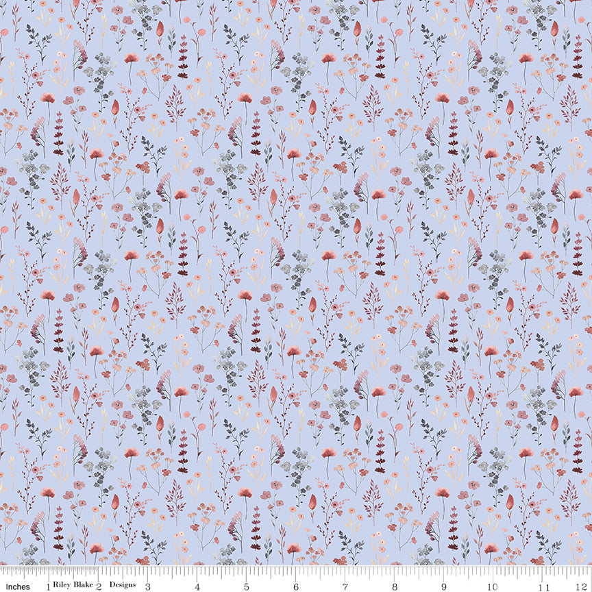Twilight on the Prairie Wildflowers Haze Quilt Fabric