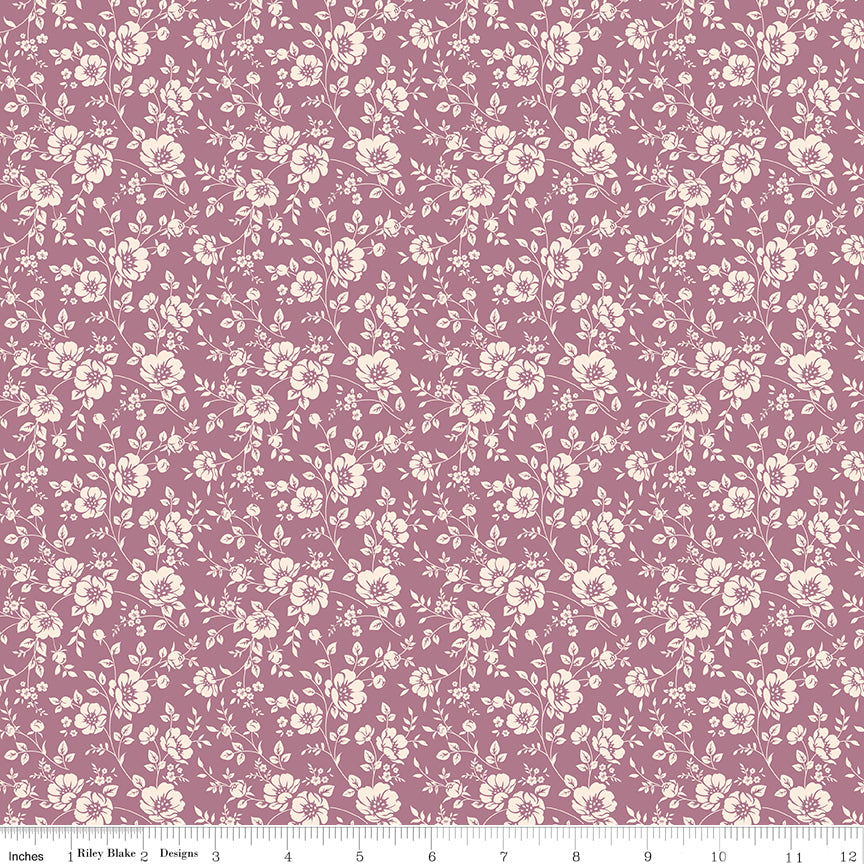 Twilight on the Prairie Silhouettes Mauve Quilt Fabric