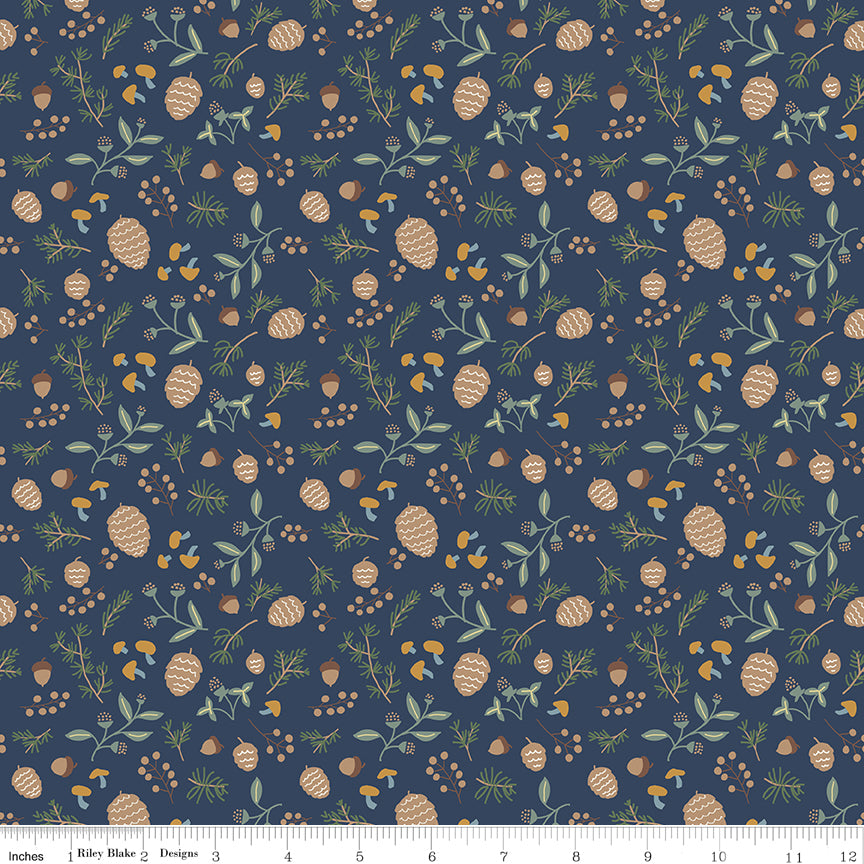 Upper Pines Forage Navy Quilt Fabric