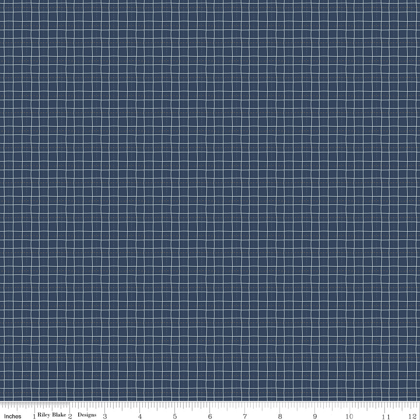 Upper Pines Plaid Navy Quilt Fabric