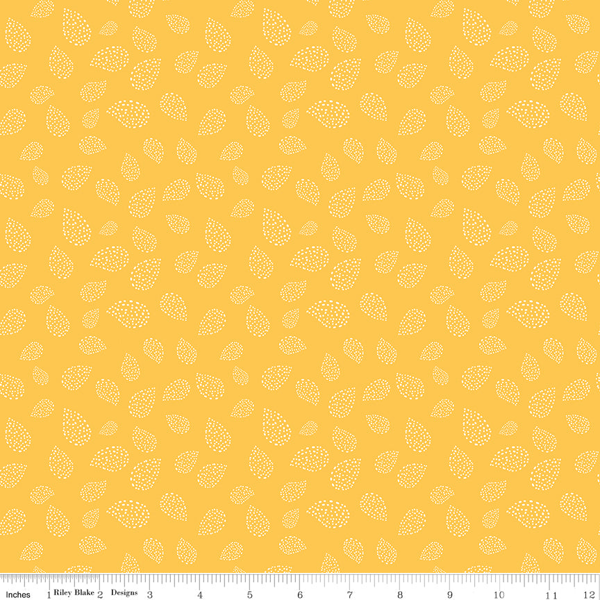 Folk Floral Tear Drops Yellow by Folk Floral — Diane Labombarbe