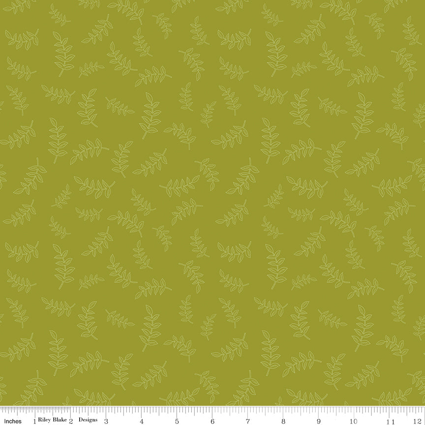 Folk Floral Sprigs Moss by Folk Floral — Diane Labombarbe