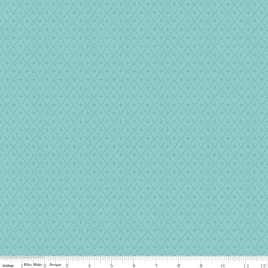 Folk Floral Diamonds Aqua by Folk Floral — Diane Labombarbe