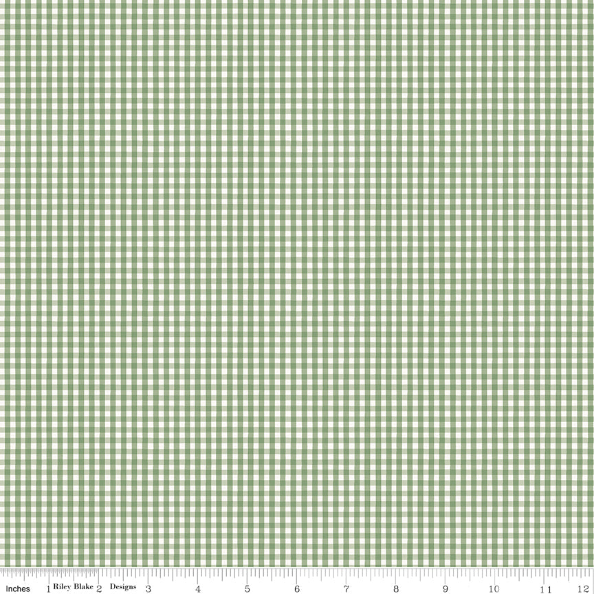 Little Garden Path Gingham Green Quilt Fabric by Little Garden Path — Lisa Audit