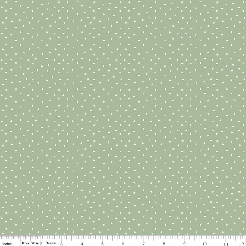 Little Garden Path Dots Green Quilt Fabric by Little Garden Path — Lisa Audit