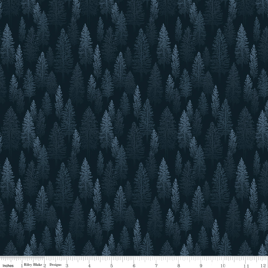 National Parks Trees Navy Quilt Fabric by National Parks — Anderson Design Group
