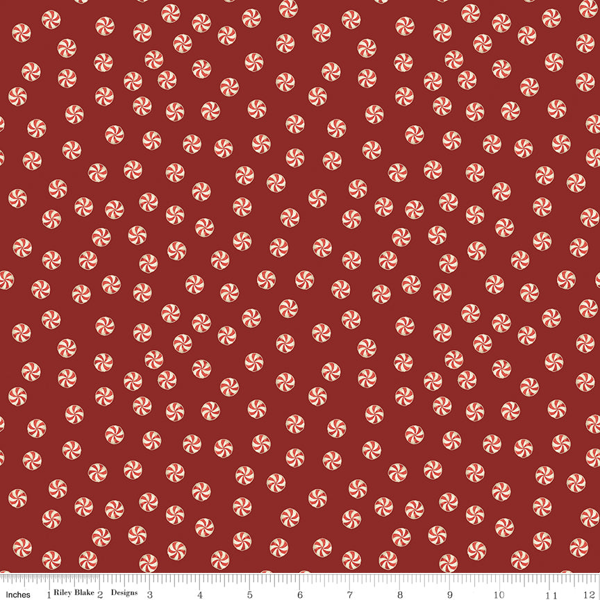 Santa's Fair Mints Red Quilt Fabric by Lisa Audit