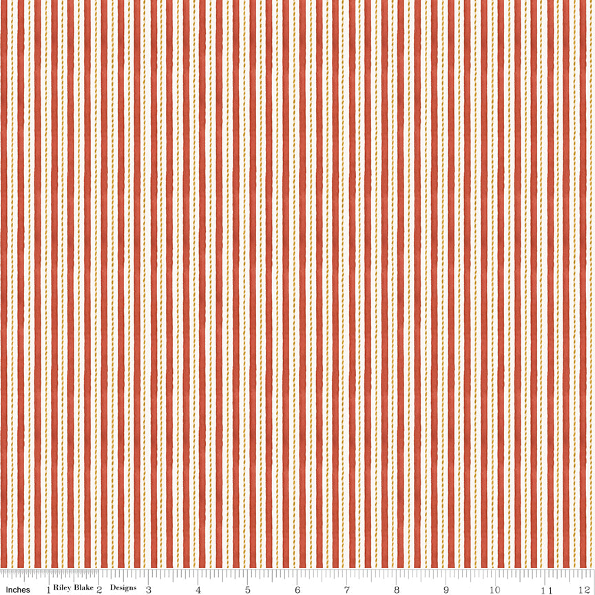Santa's Fair Stripes Red Quilt Fabric by Lisa Audit