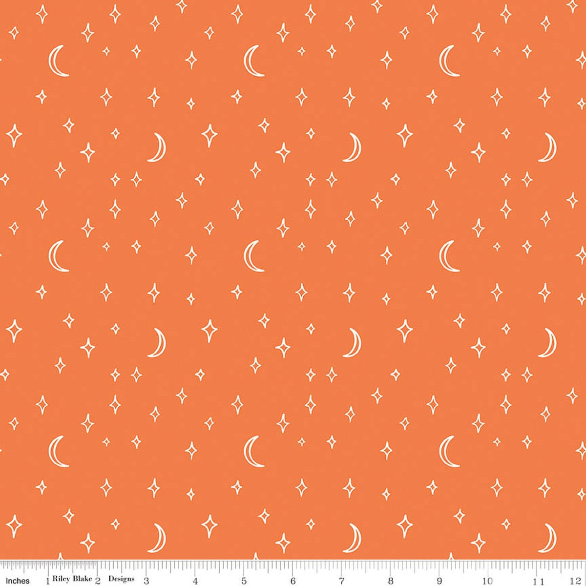 Vintage Boo Stars and Moons Pumpkin Quilt Fabric by Vintage Boo — My Minds Eye