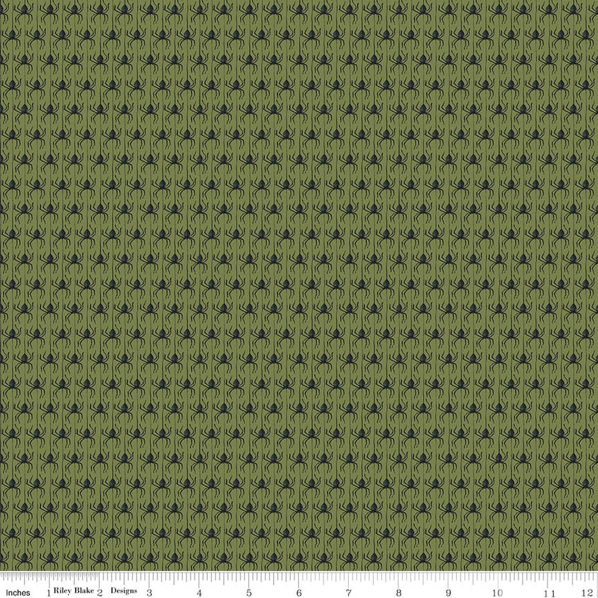 Witchy Vibes Spiders Avocado Quilt Fabric by Witchy Vibes — Lisa Audit
