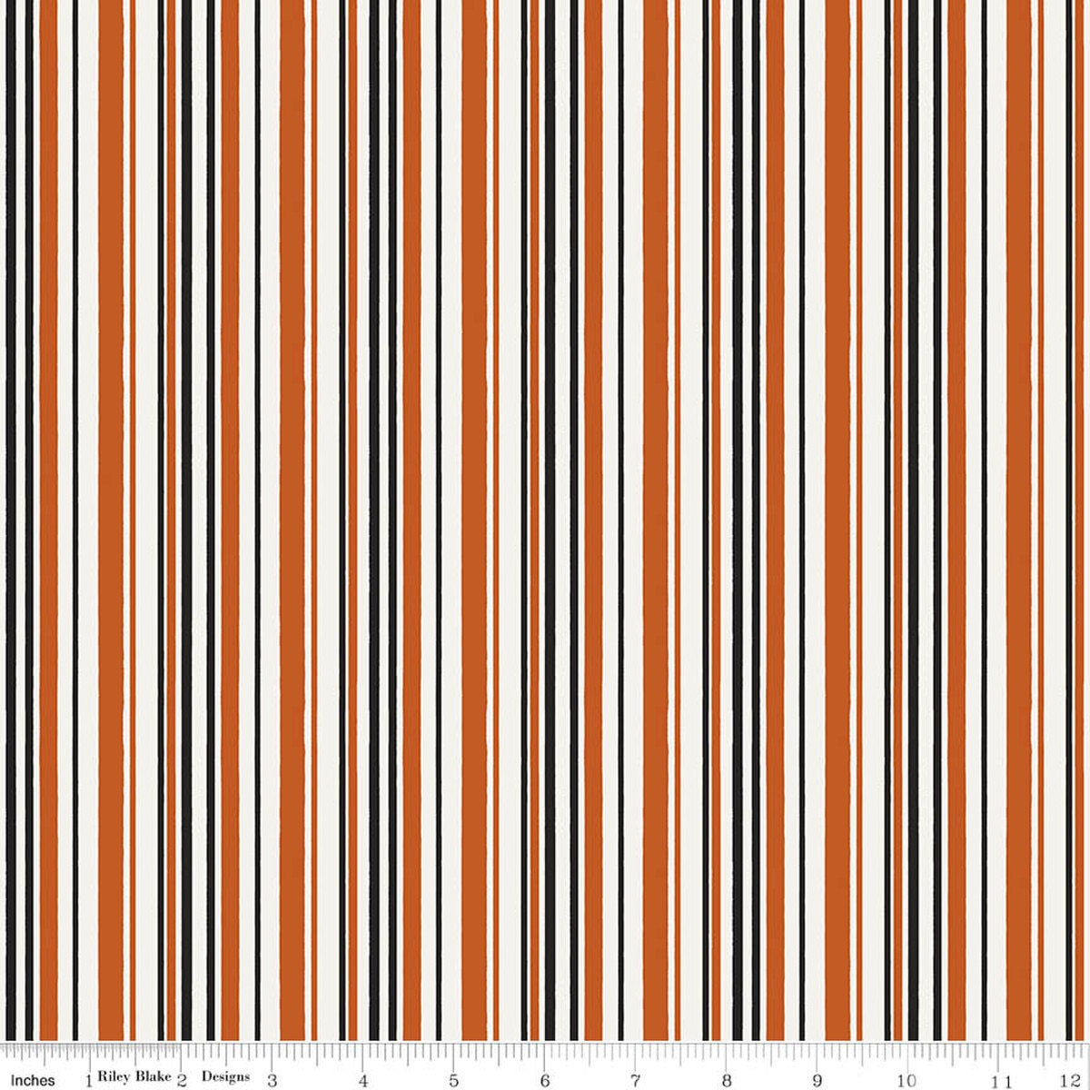 Witchy Vibes Stripes Pumpkin Quilt Fabric by Witchy Vibes — Lisa Audit