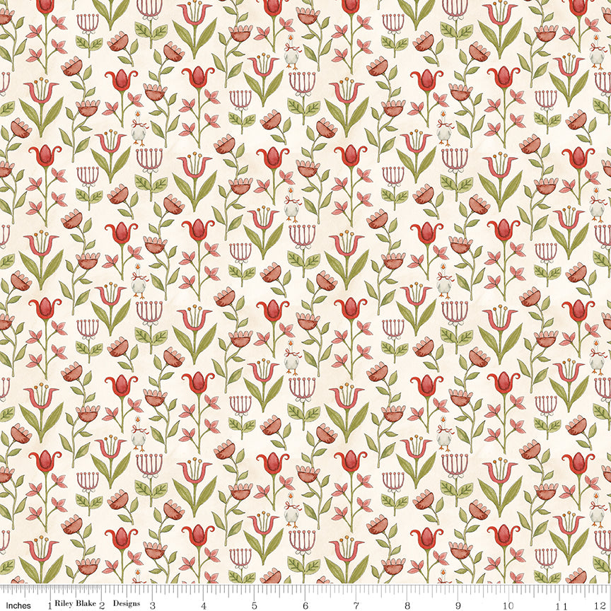 Waddle's Christmas Winter Garden Cotton Quilt Fabric by Teresa Kogut