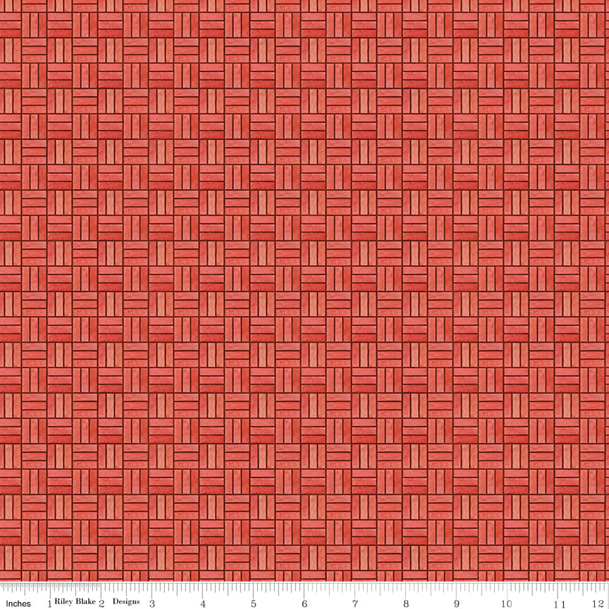 Waddle's Christmas Weave Rouge Quilt Fabric by Teresa Kogut
