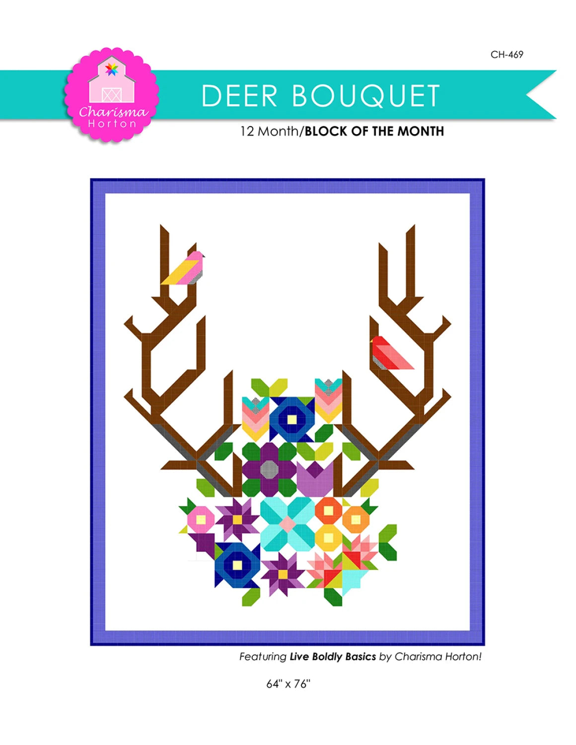 Deer Bouquet BOM Quilt Pattern by Charisma Horton