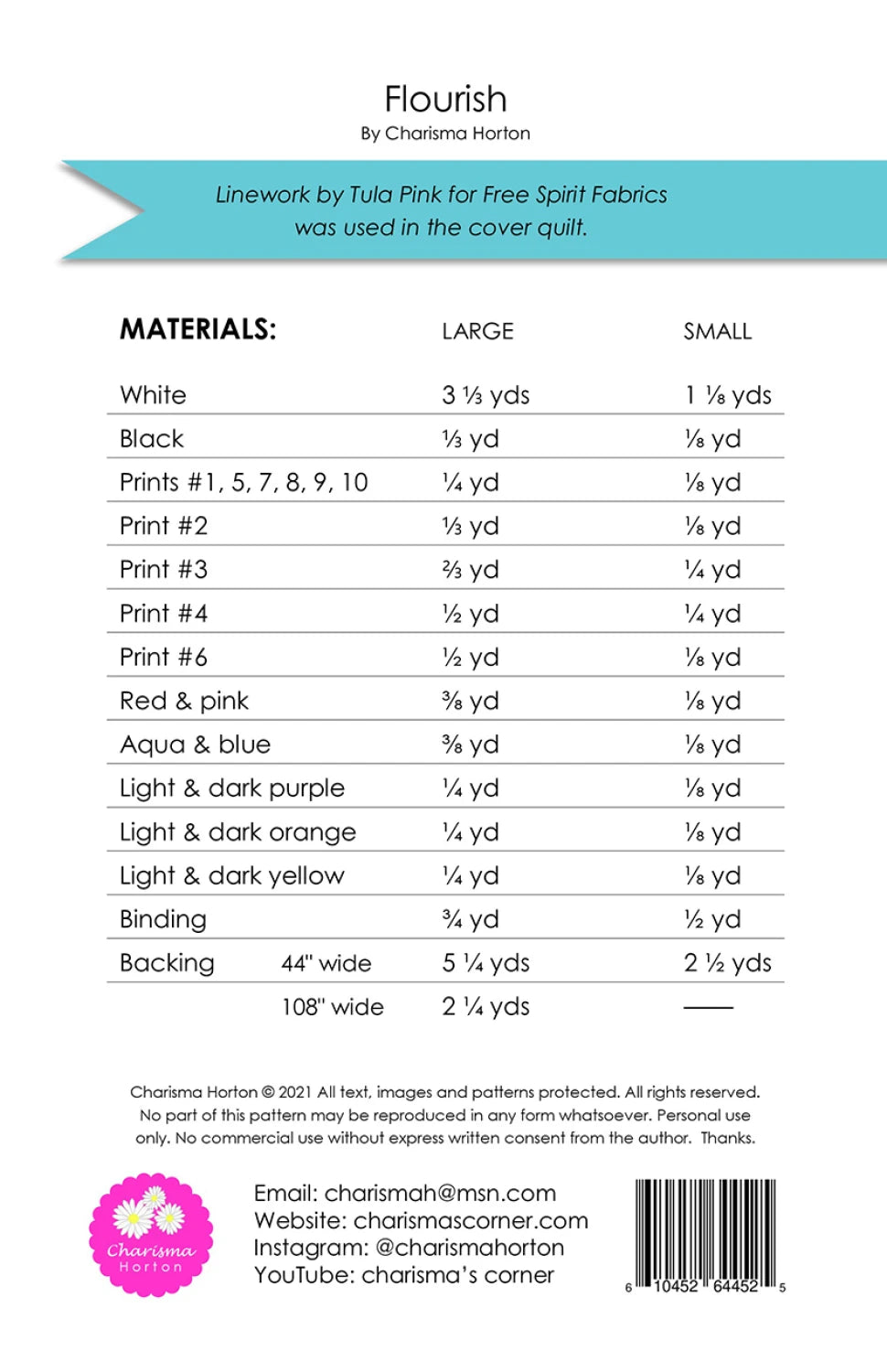 Back of the Flourish Quilt Pattern by Charisma Horton