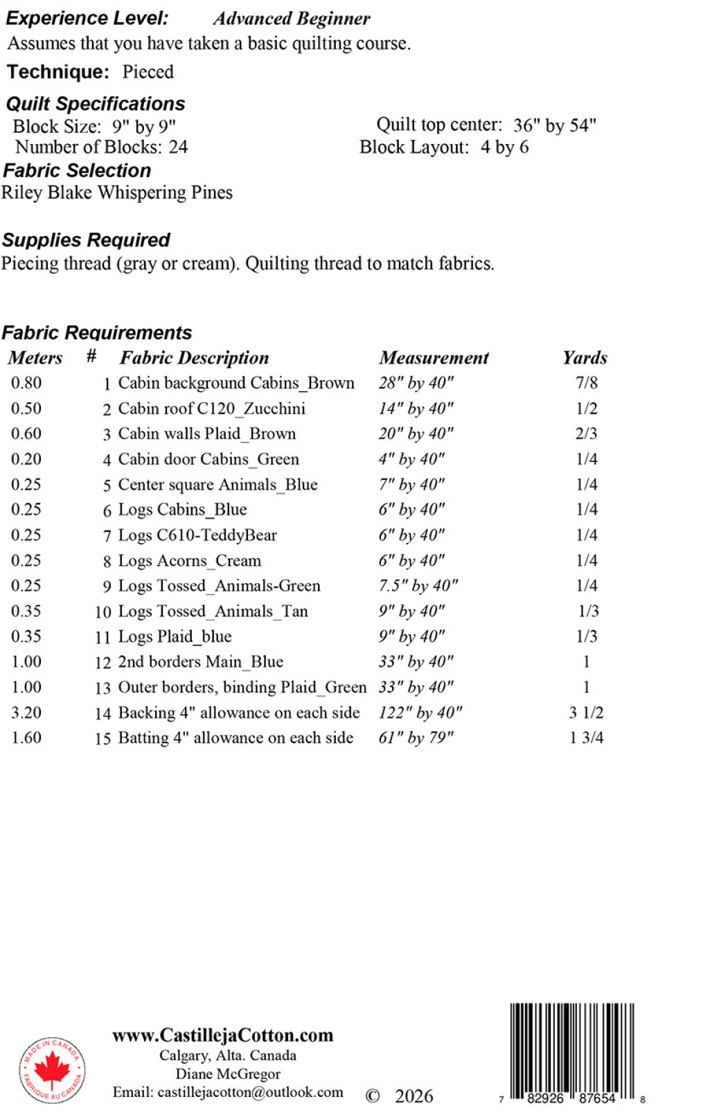 Logs and Cabins Quilt Pattern
