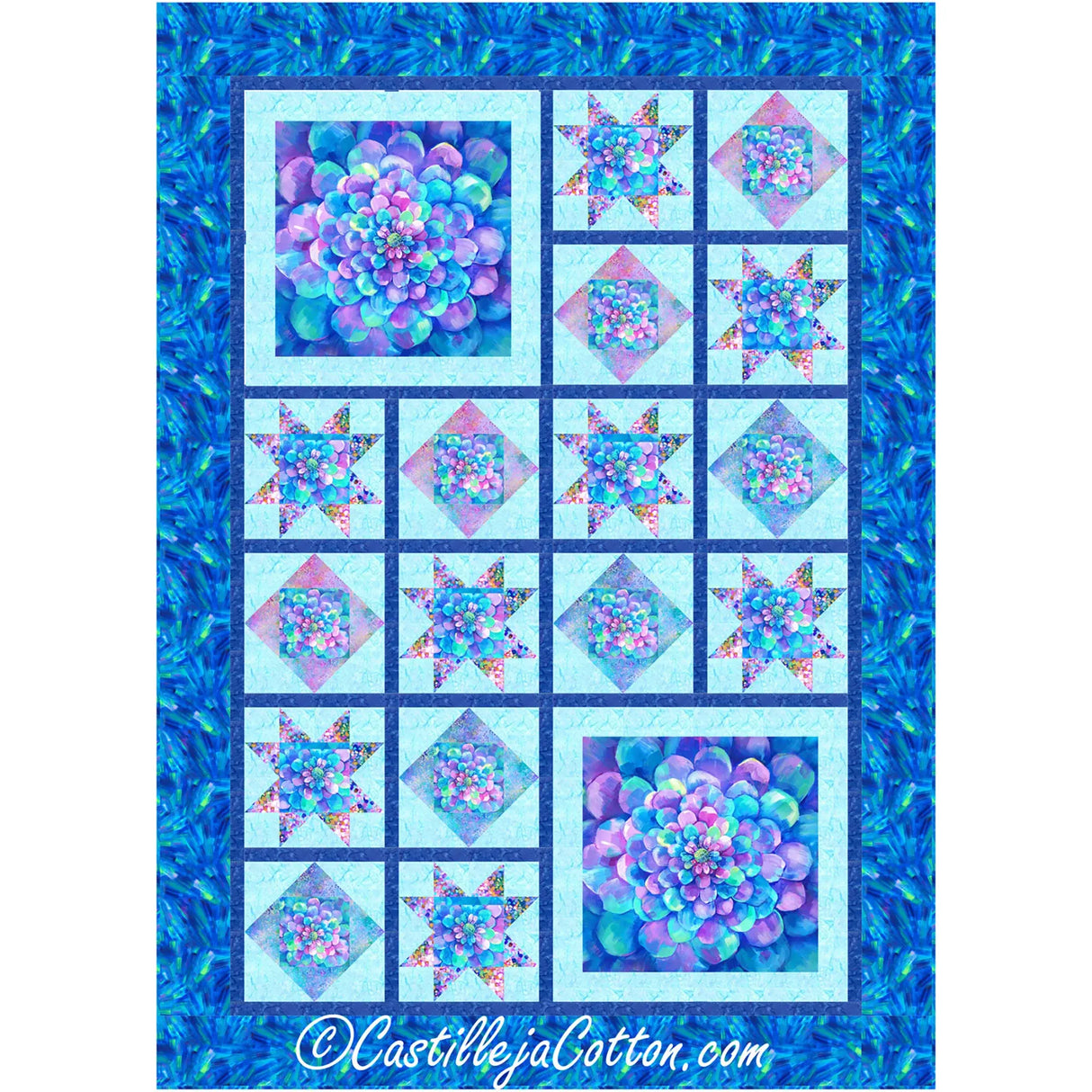 Blooming Stars Quilt Pattern by Castilleja Cotton