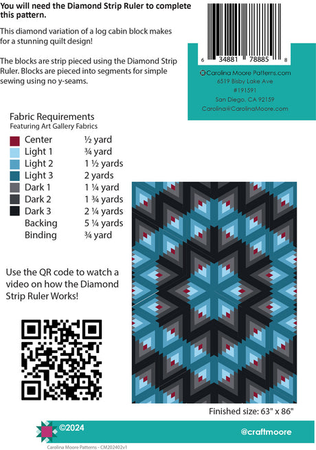 Back of the Medallion Quilt Pattern by Carolina Moore