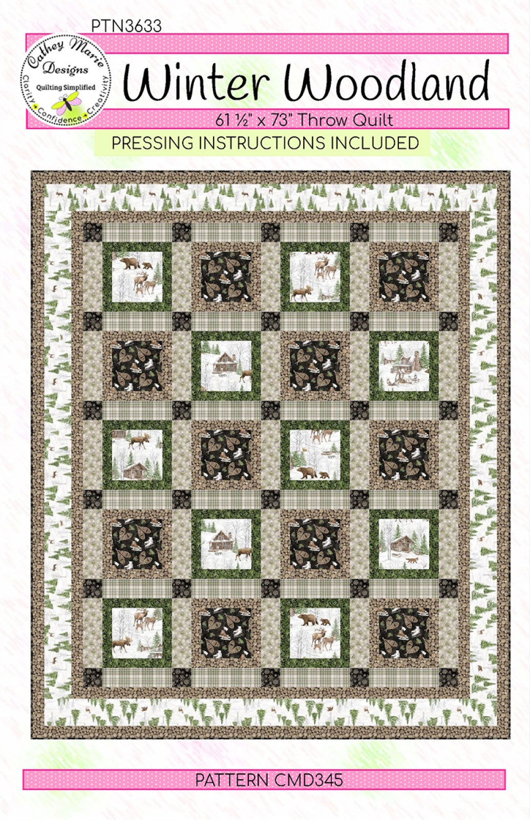 Winter Woodland Quilt Pattern by Cathey Marie Designs