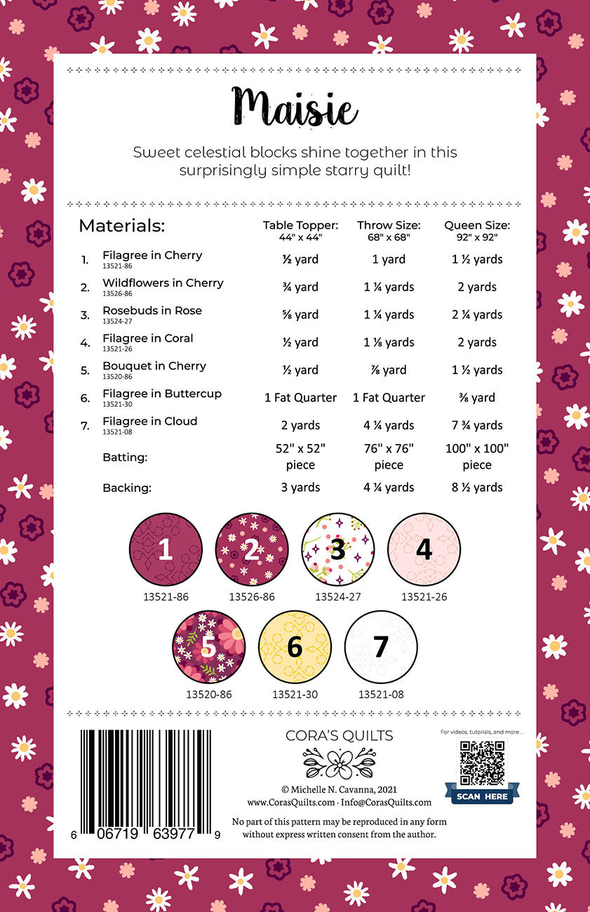 Back of the Maisie Quilt Pattern by Cora's Quilts