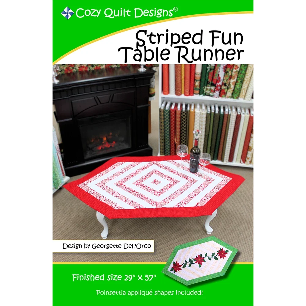 Striped Fun Table Runner Downloadable Pattern by Cozy Quilt Designs