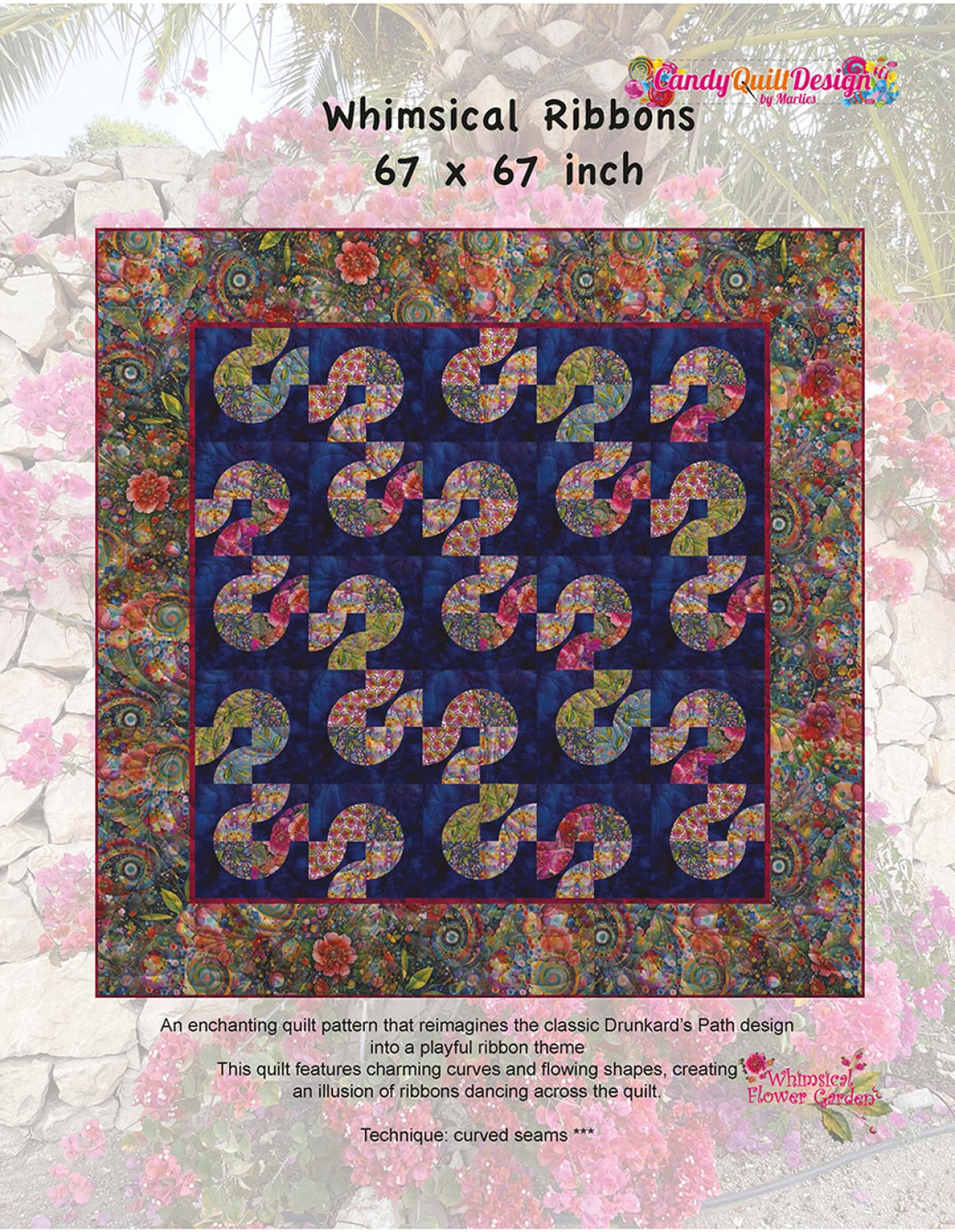 Whimsical Ribbons Quilt Pattern by Candy Quilt Design