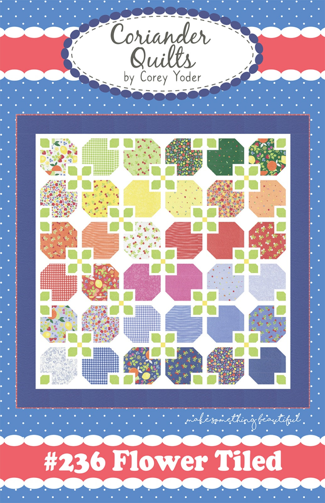 Flower Tiled Quilt Pattern by Coriander Quilts