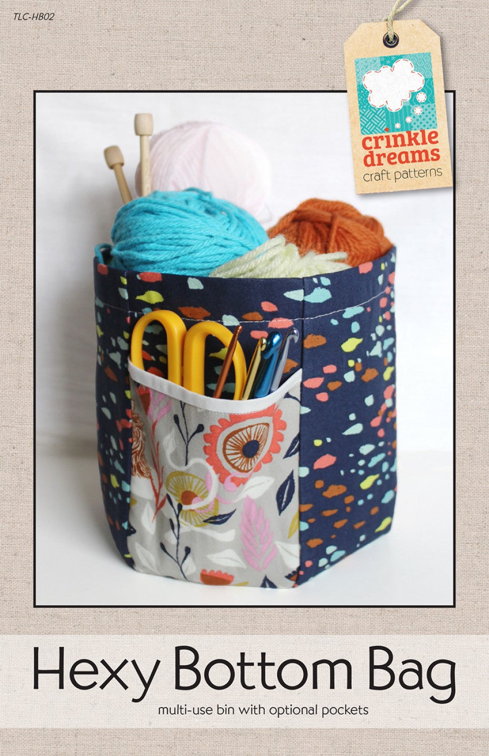 Hexy Bottom Bag Pattern by Crinkle Dreams