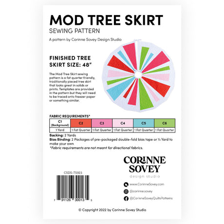 Back of the Mod Tree Skirt Pattern by Corinne Sovey Design Studio