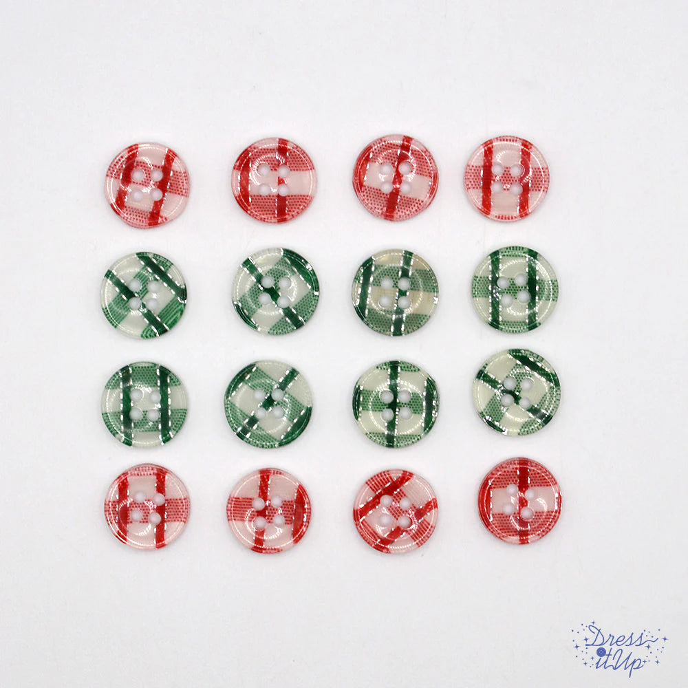 Christmas Plaid Buttons by Dress It Up