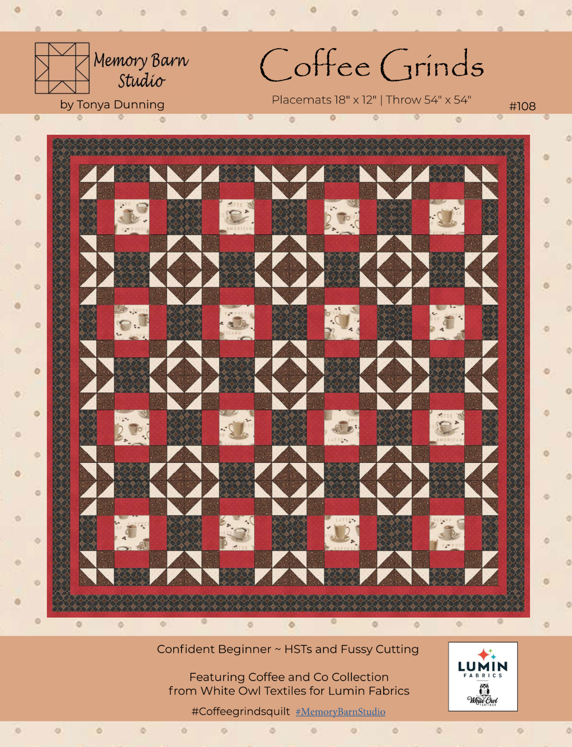 Coffee Grinds Downloadable Pattern by Memory Bard Studio
