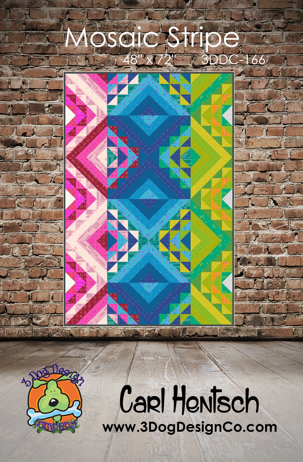 Mosaic Stripe Downloadable Pattern by 3 Dog Design Co Quilt Patterns