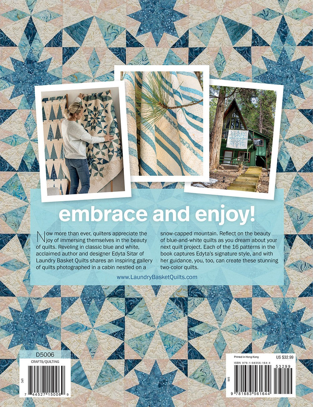 Back of the A Season in Blue Quilting Book by Laundry Basket