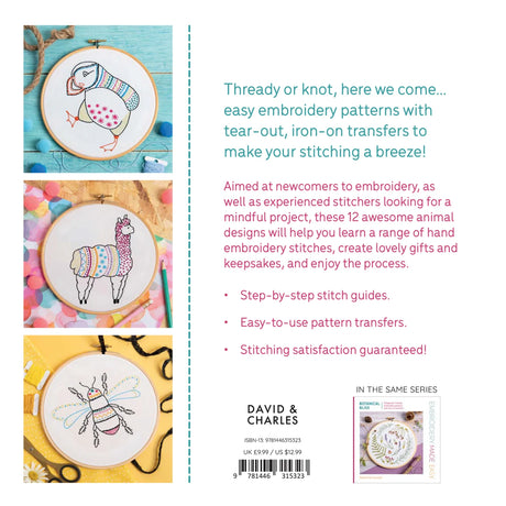 Back of the Embroidery Made Easy: Awesome Animals by David and Charles