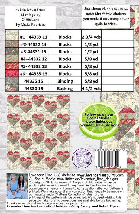 Back of the Love Wins Quilting Book by Lavender Lime Quilting