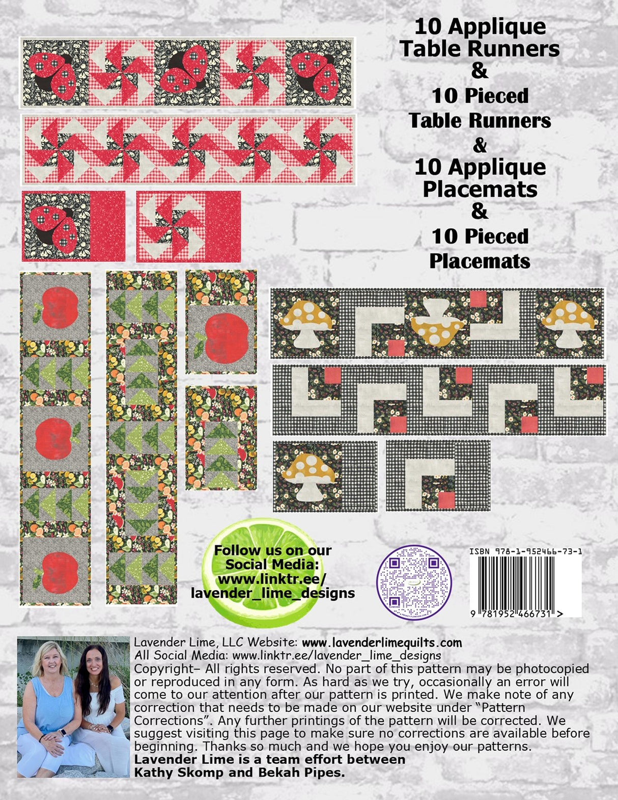 Back of the Grunge Love Table Runner Club 2 by Lavender Lime Quilting