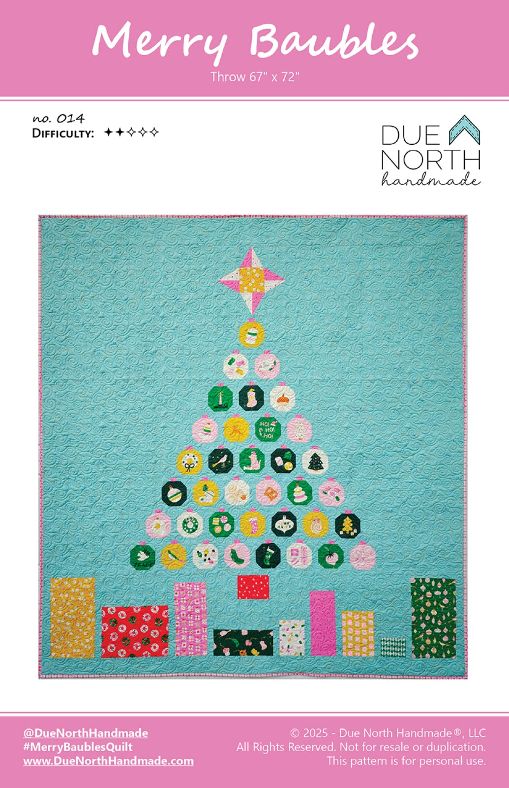 Merry Baubles Quilt Pattern by Due North Handmade LLC