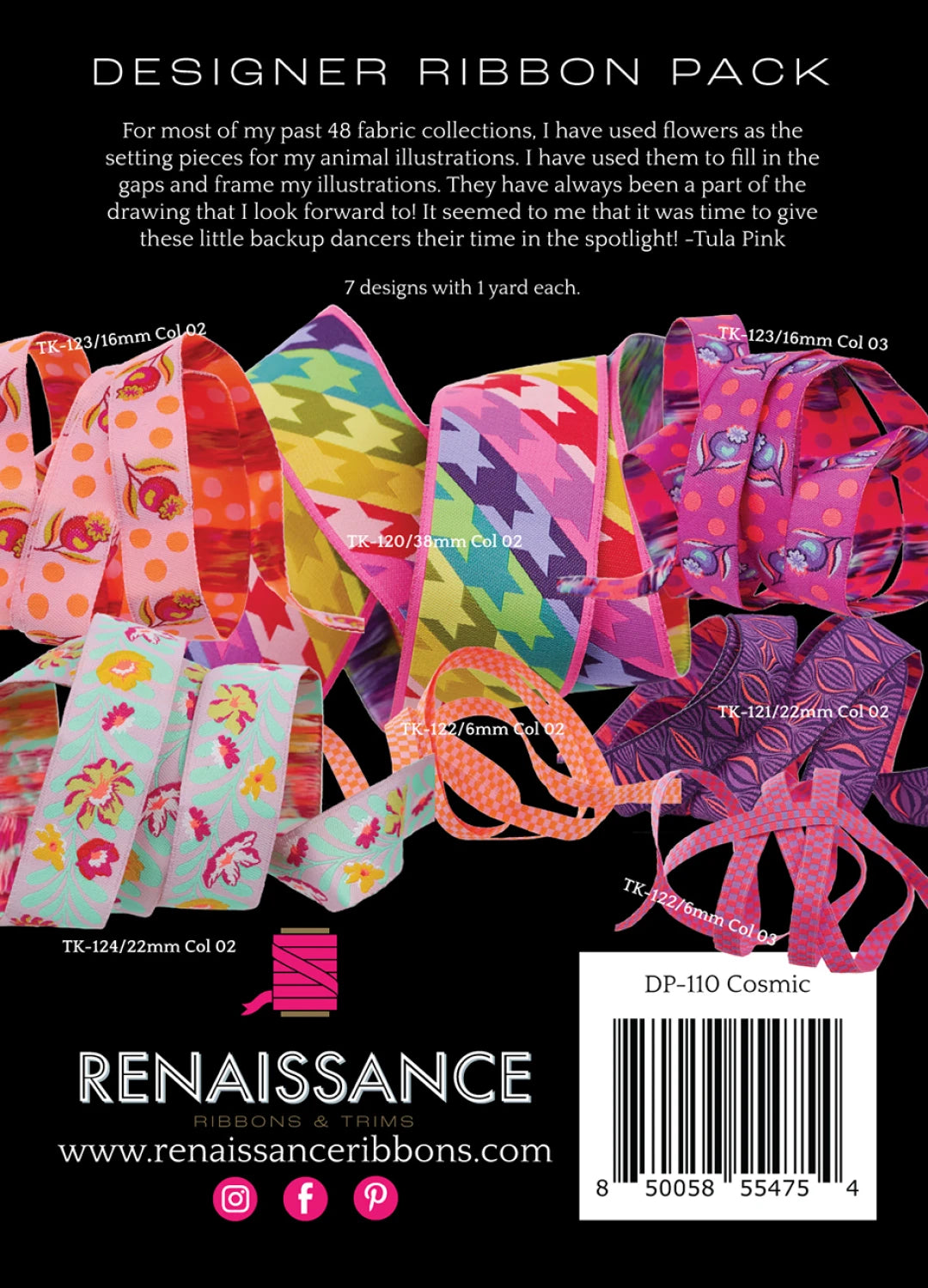 Back of the Untamed Cosmic Designer Pack by Renaissance Ribbons Inc