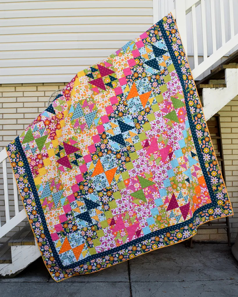 Flower Flock Quilt Downloadable Pattern by Cloth Parcel