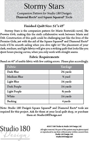 Back of the Stormy Stars Quilt Pattern by Studio 180 Designs