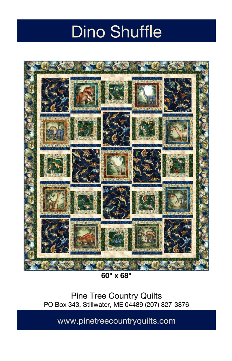 Dino Shuffle Downloadable Pattern by Pine Tree Country Quilts