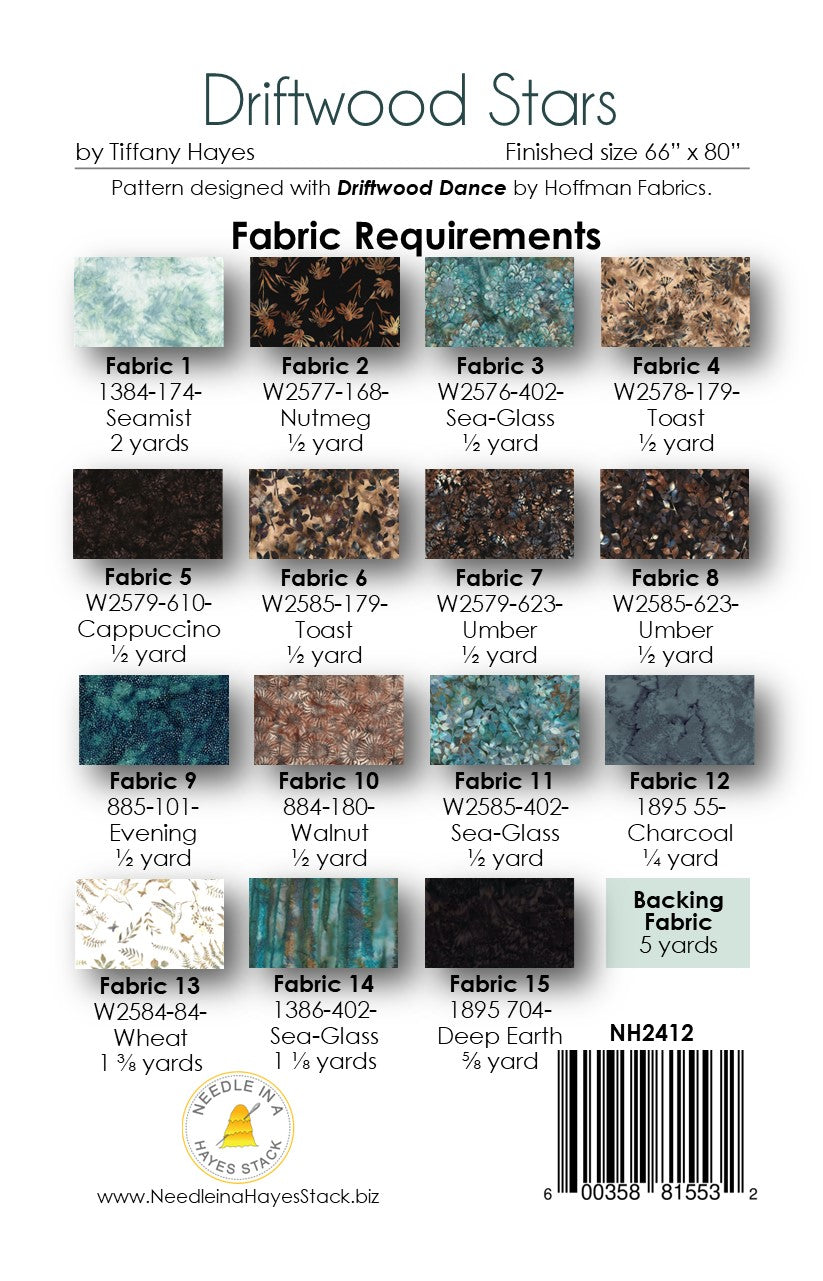 Back of the Driftwood Stars Downloadable Pattern by Needle In A Hayes Stack