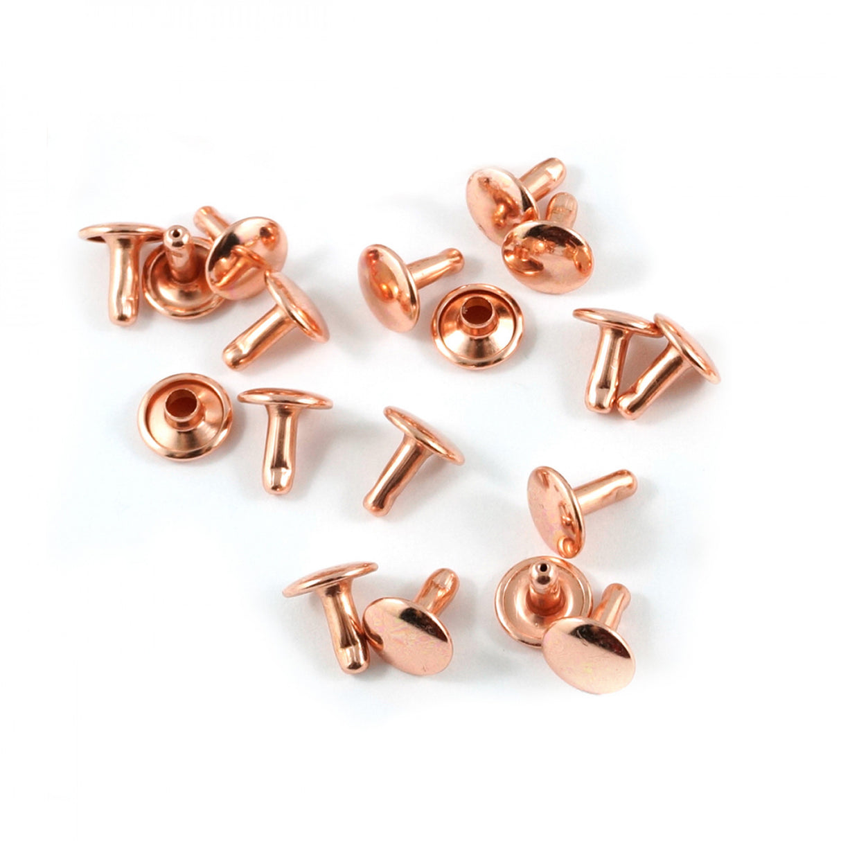 Double Cap Rivets Medium 9mm Cap x 8mm Post 50pk Copper Finish by Sallie Tomato